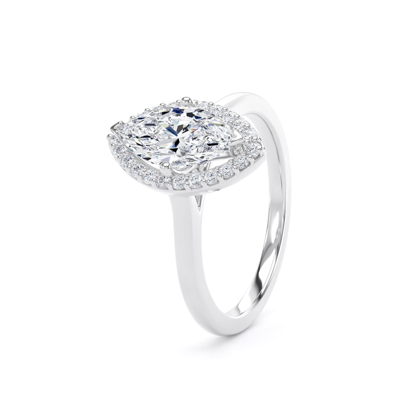 Rae Marquise Cut Engagement Ring in 18ct White Gold