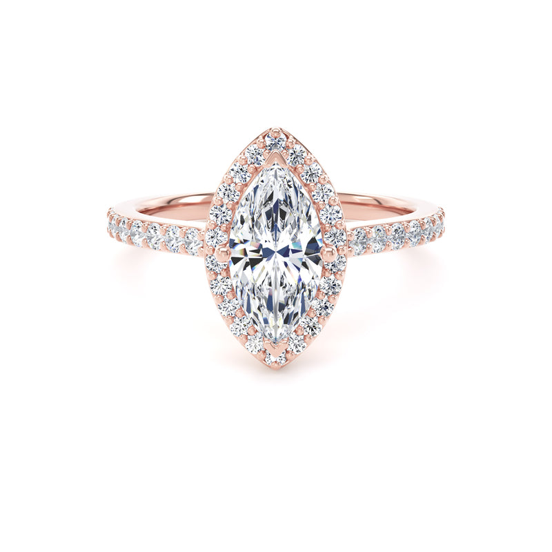 Quinn Marquise Cut Engagement Ring in 18ct Rose Gold