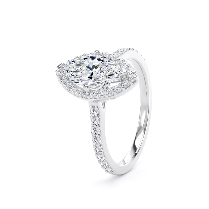 Quinn Marquise Cut Engagement Ring in 9ct White Gold