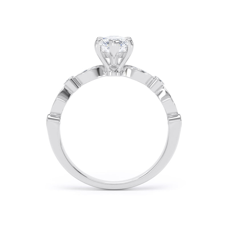 Star Marquise Cut Engagement Ring in 18ct White Gold