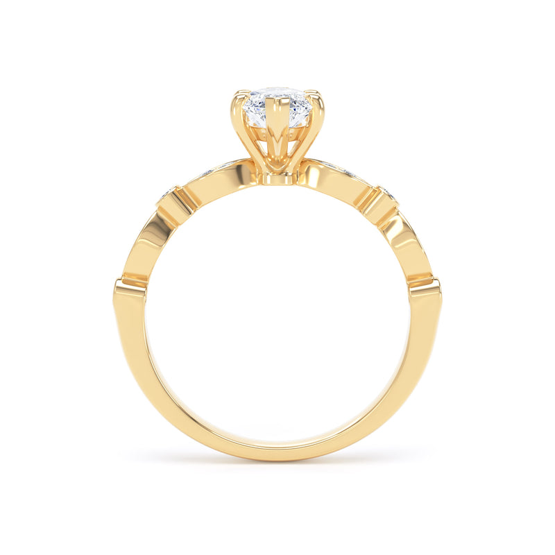Star Marquise Cut Engagement Ring in 9ct Yellow Gold