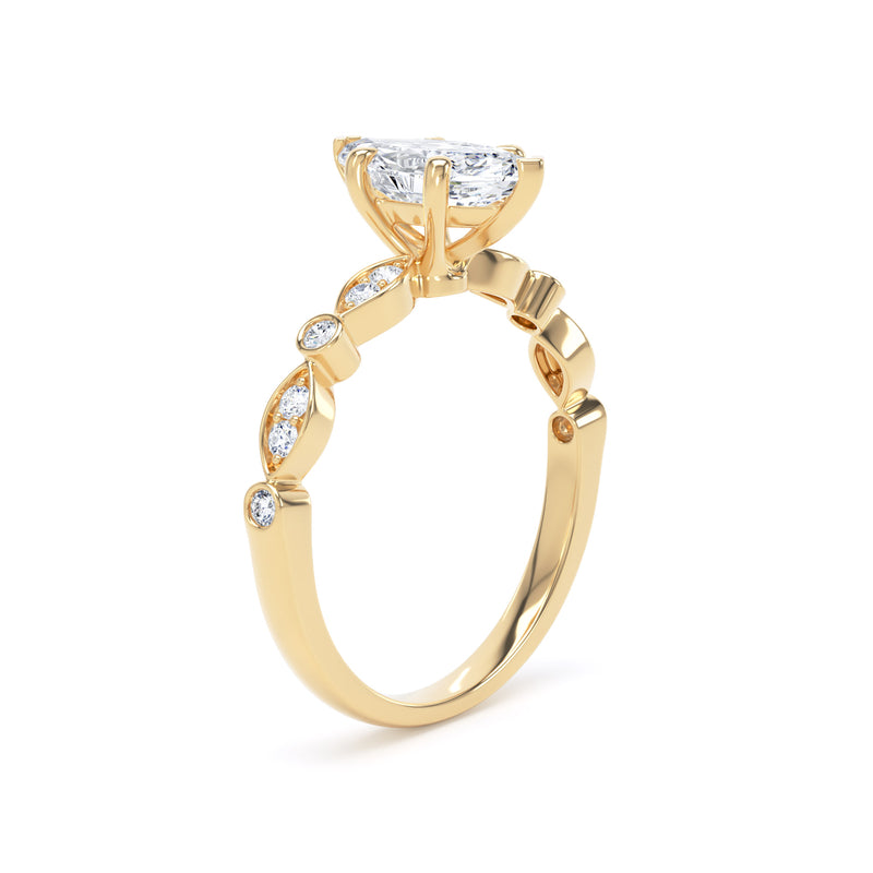 Star Marquise Cut Engagement Ring in 9ct Yellow Gold