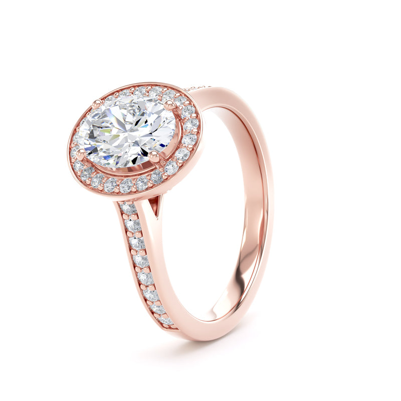 Paige Oval Cut Engagement Ring in 9ct Rose Gold
