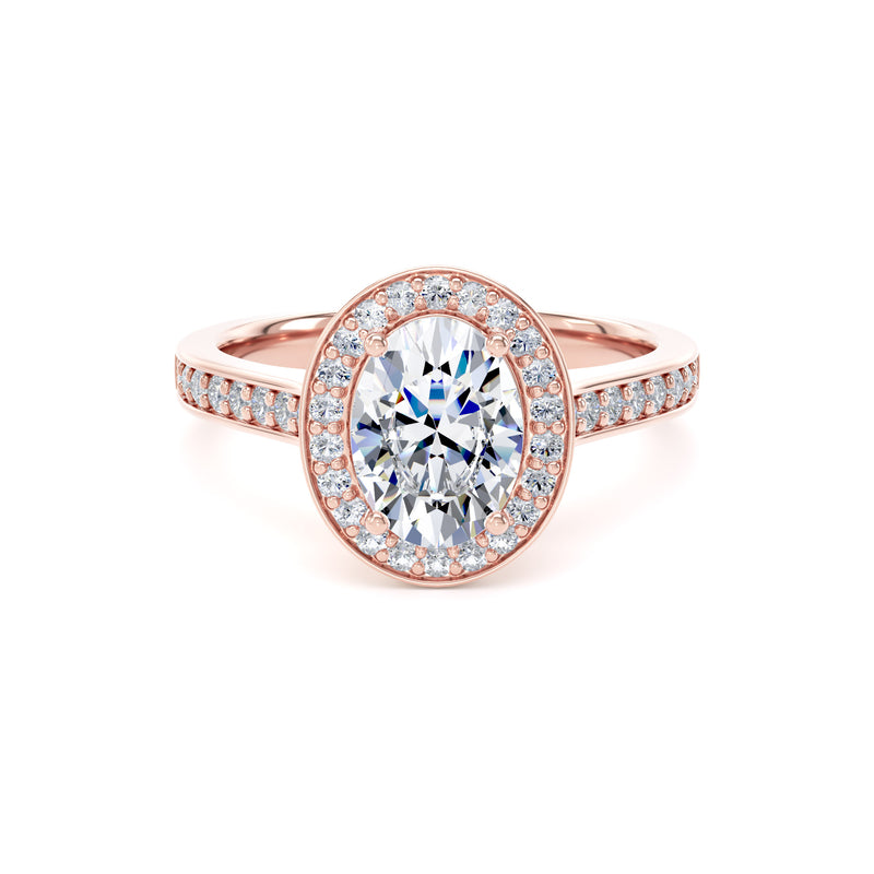 Paige Oval Cut Engagement Ring in 18ct Rose Gold