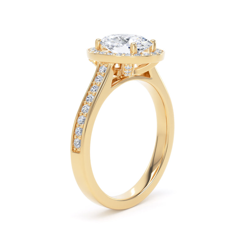 Paige Oval Cut Engagement Ring in 18ct Yellow Gold