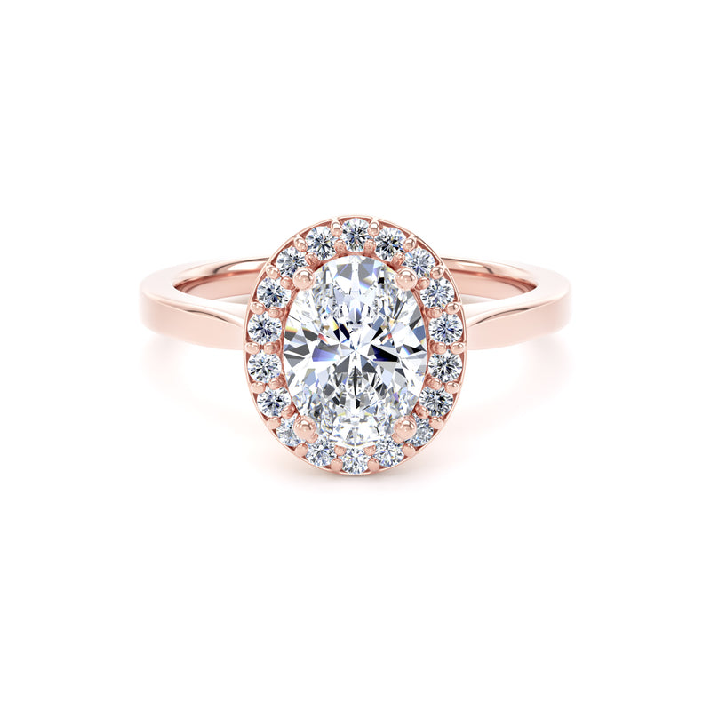 Selene Oval Cut Engagement Ring in 18ct Rose Gold