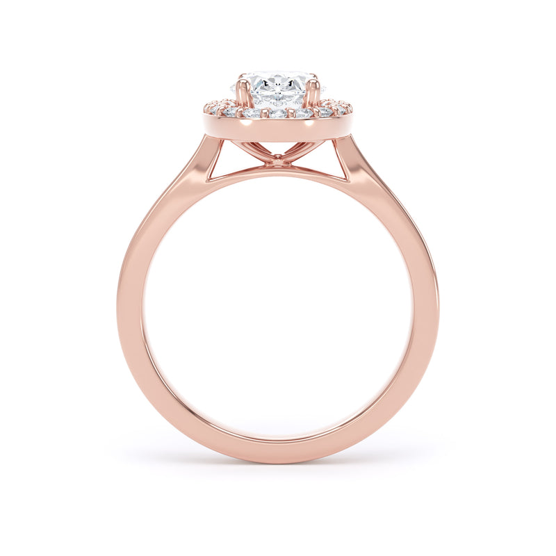 Selene Oval Cut Engagement Ring in 18ct Rose Gold