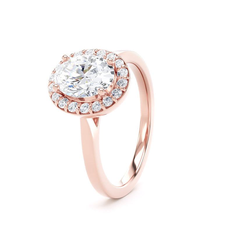 Selene Oval Cut Engagement Ring in 18ct Rose Gold