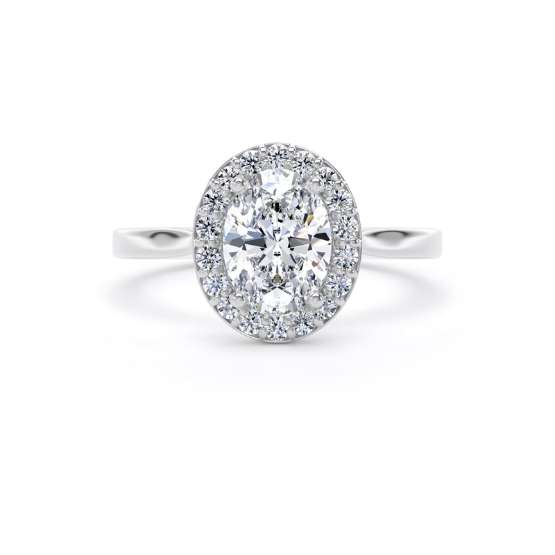 Selene Oval Cut Engagement Ring in 18ct White Gold