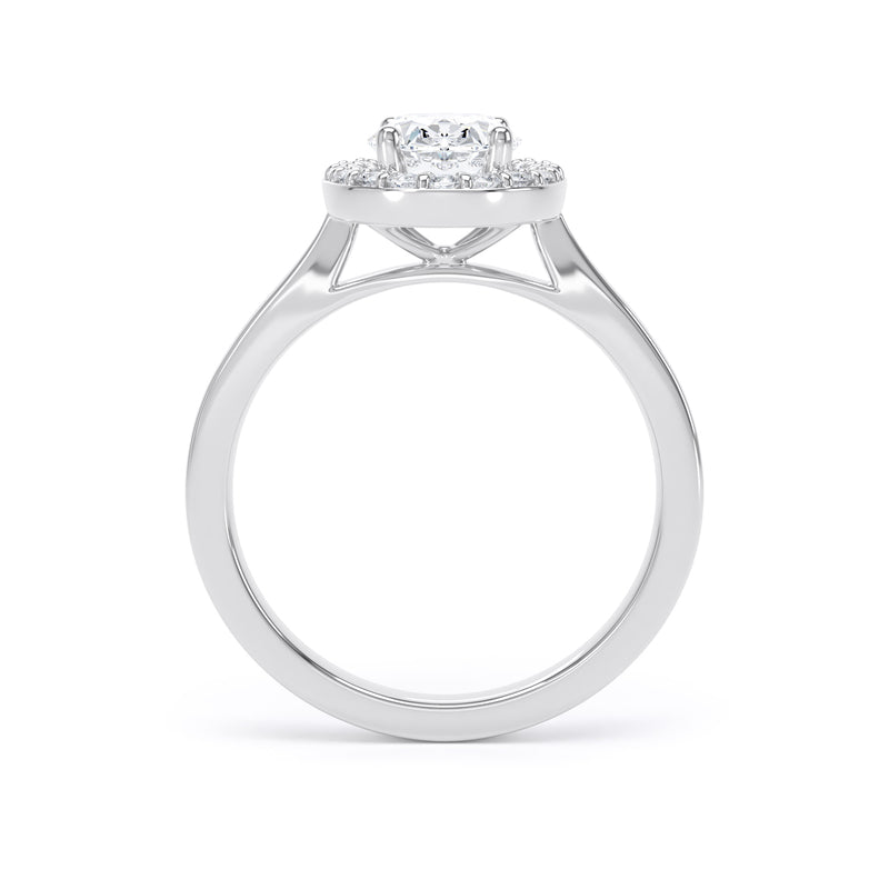 Selene Oval Cut Engagement Ring in Platinum 950