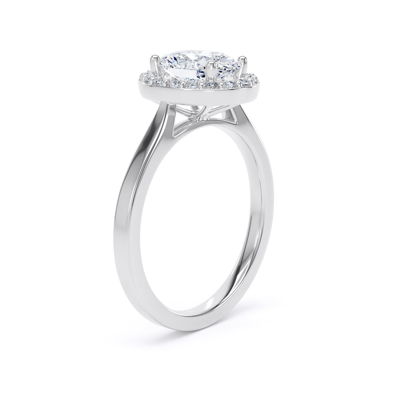 Selene Oval Cut Engagement Ring in Platinum 950