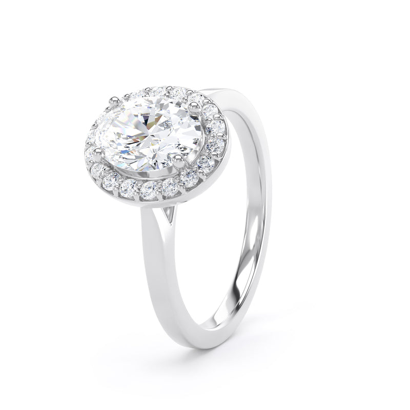 Selene Oval Cut Engagement Ring in 9ct White Gold