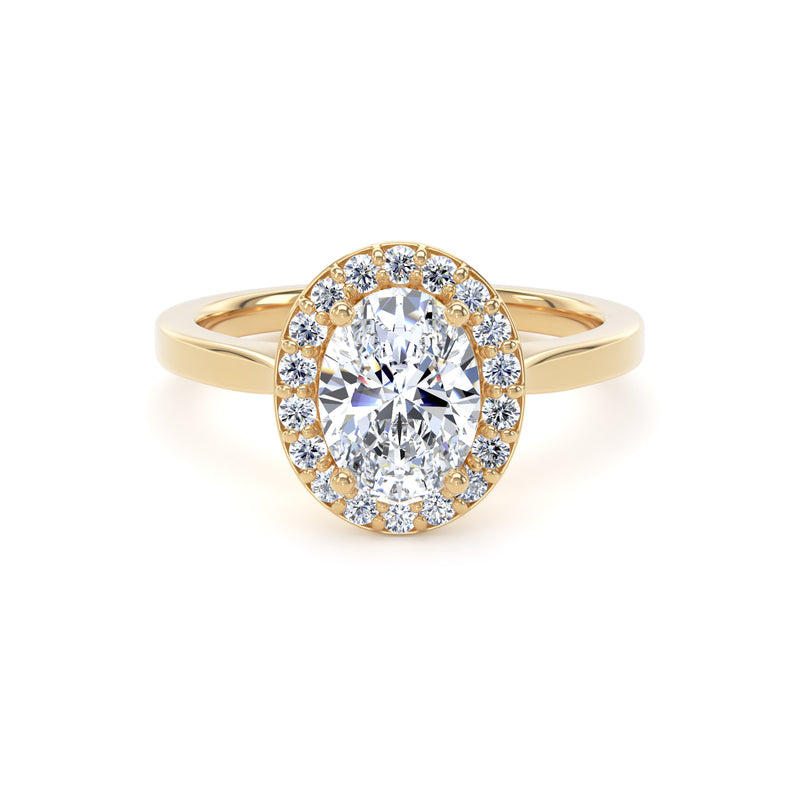 Selene Oval Cut Engagement Ring in 18ct Yellow Gold