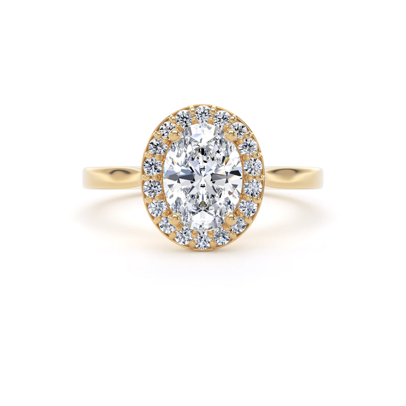 Selene Oval Cut Engagement Ring in 18ct Yellow Gold
