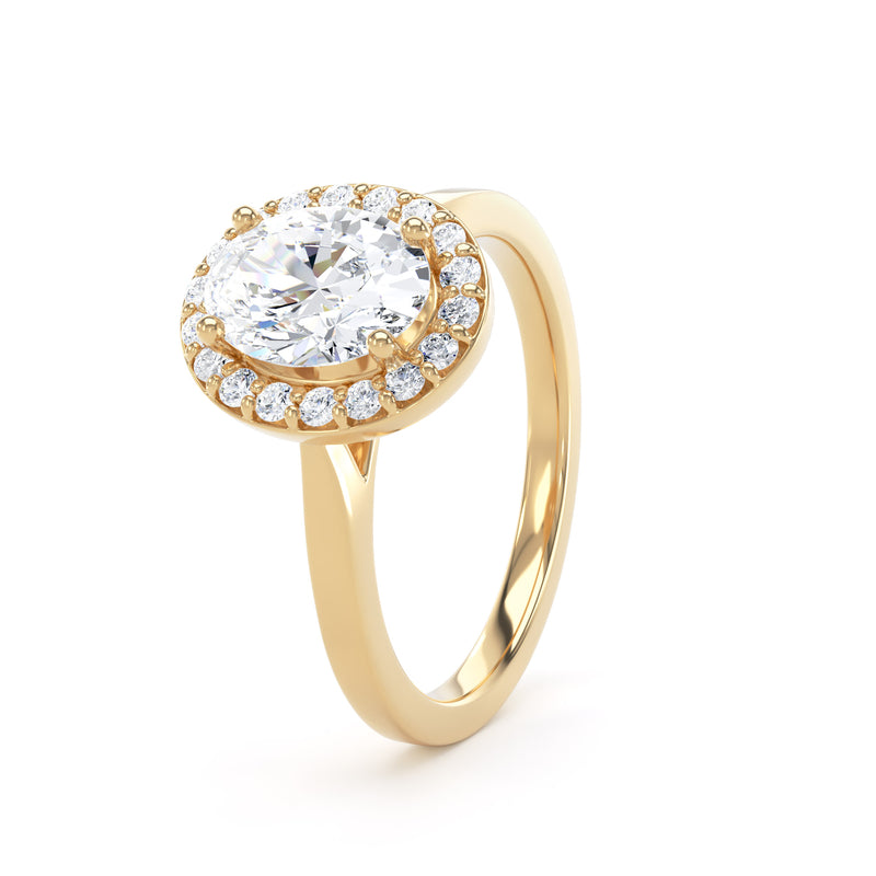 Selene Oval Cut Engagement Ring in 9ct Yellow Gold