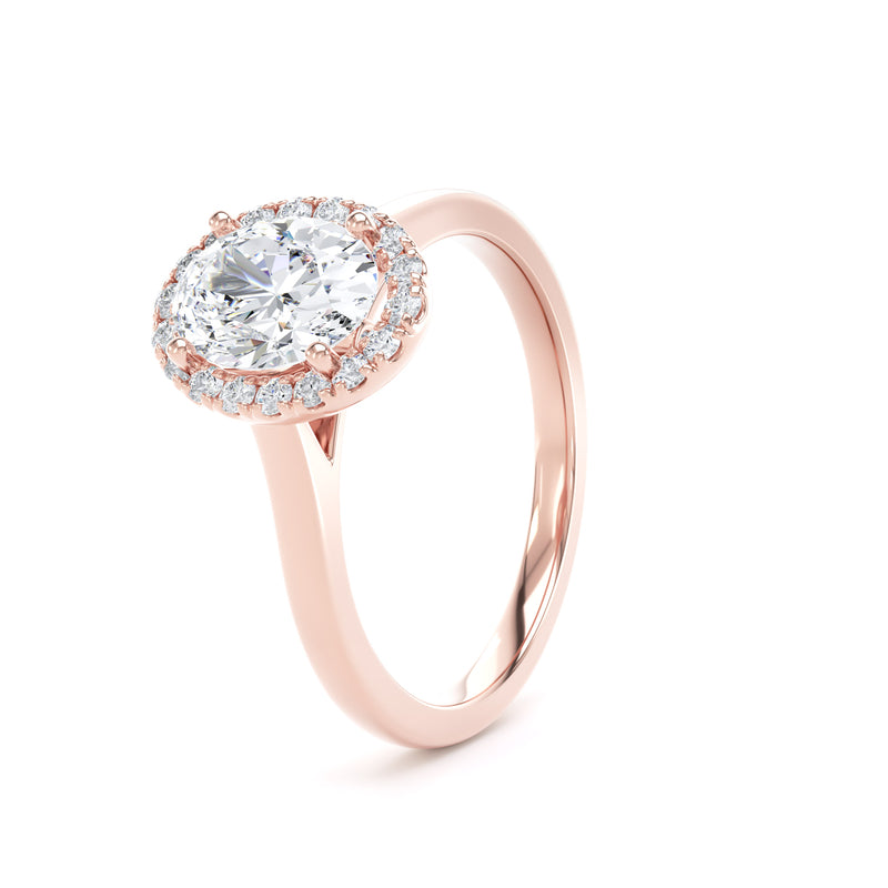 Olive Oval Cut Engagement Ring in 9ct Rose Gold