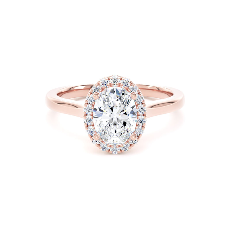 Olive Oval Cut Engagement Ring in 9ct Rose Gold