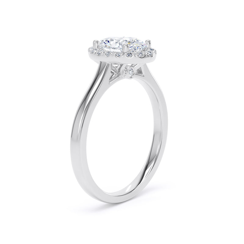 Olive Oval Cut Engagement Ring in 18ct White Gold