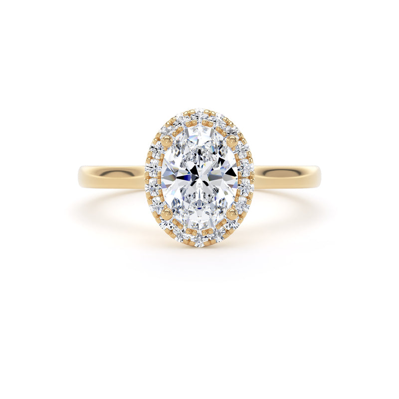 Olive Oval Cut Engagement Ring in 9ct Yellow Gold