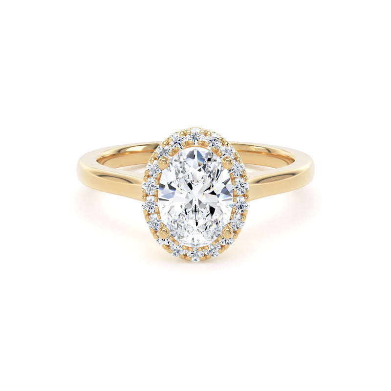 Olive Oval Cut Engagement Ring in 9ct Yellow Gold
