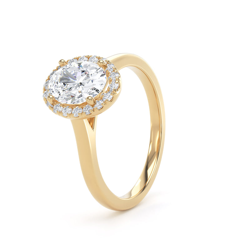 Olive Oval Cut Engagement Ring in 9ct Yellow Gold