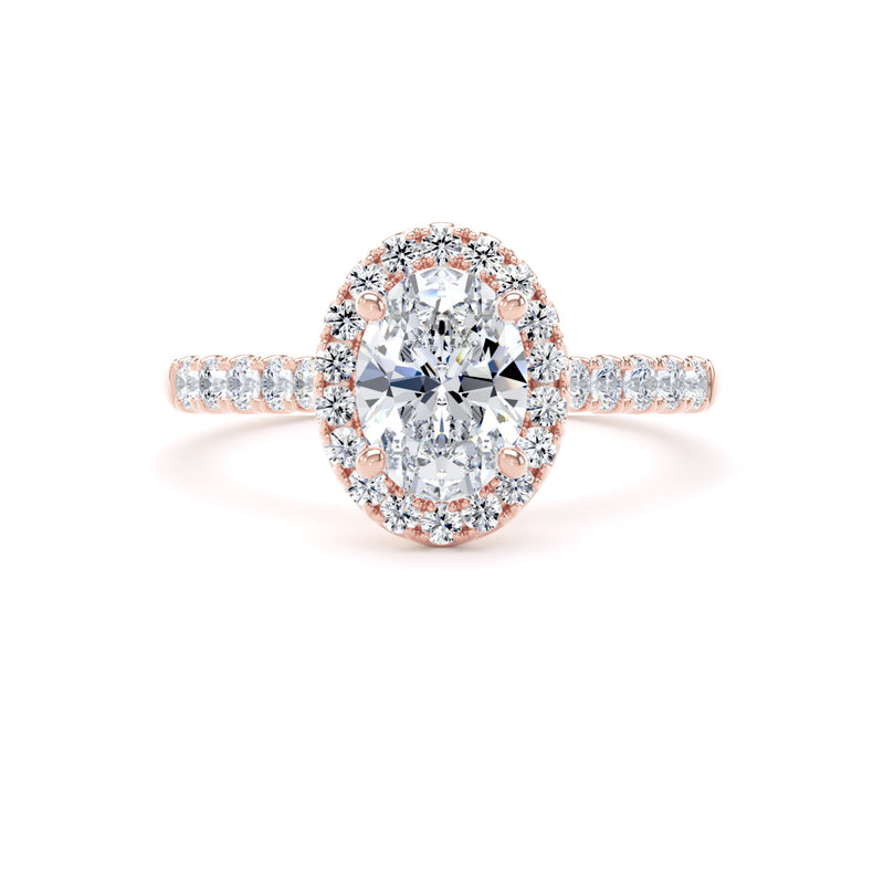 Nora Oval Cut Engagement Ring in 18ct Rose Gold