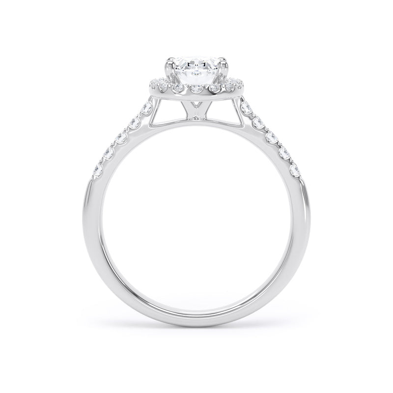 Nora Oval Cut Engagement Ring in 18ct White Gold