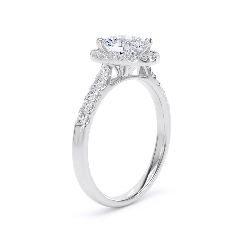 Nora Oval Cut Engagement Ring in 18ct White Gold