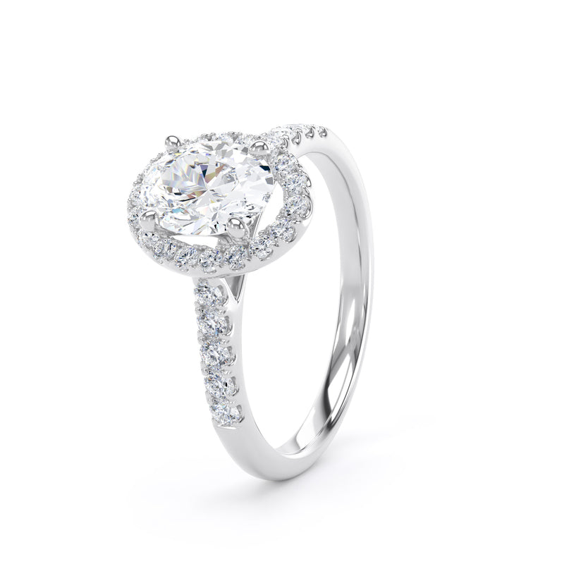Nora Oval Cut Engagement Ring in 18ct White Gold