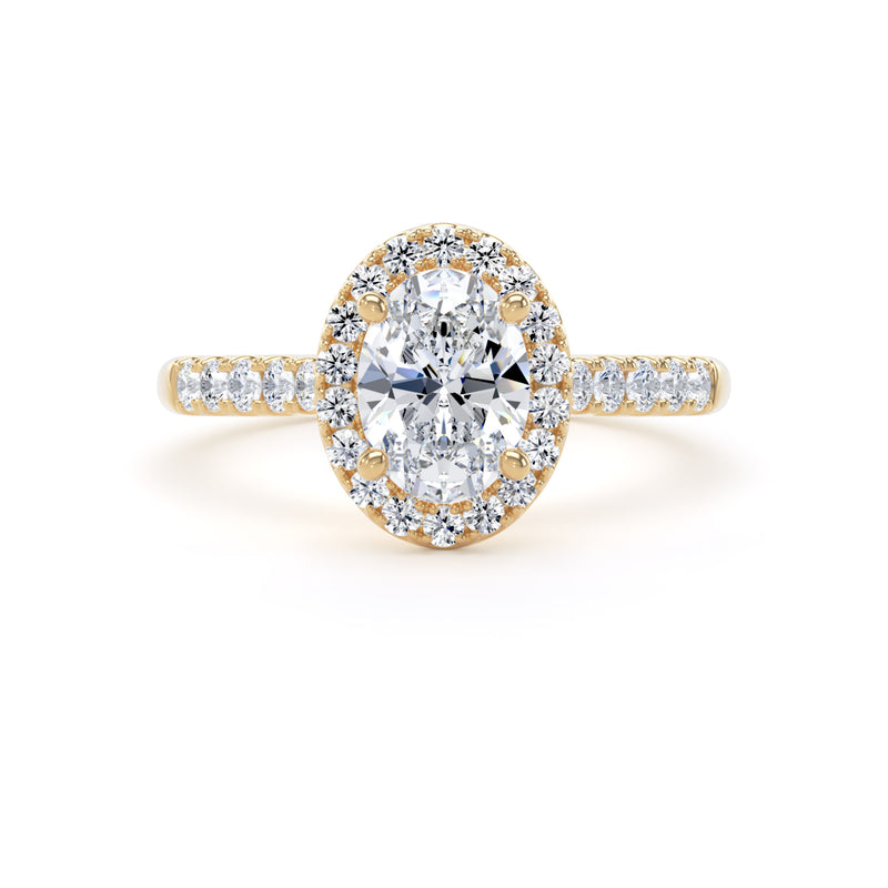 Nora Oval Cut Engagement Ring in 18ct Yellow Gold