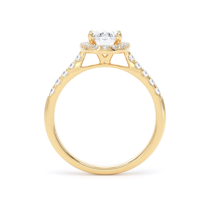 Nora Oval Cut Engagement Ring in 18ct Yellow Gold
