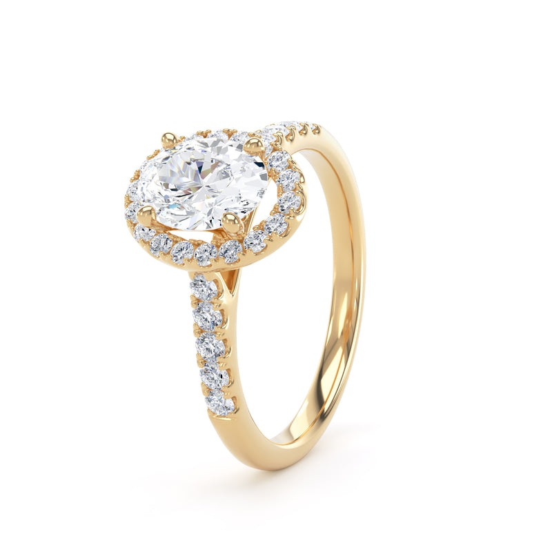 Nora Oval Cut Engagement Ring in 18ct Yellow Gold