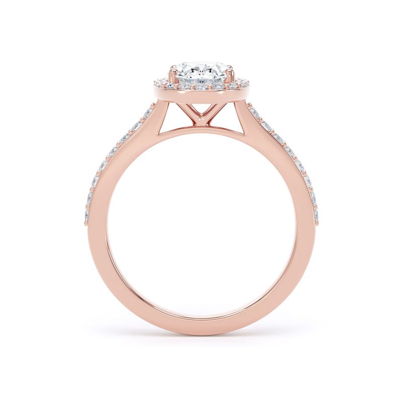 Noa Oval Cut Engagement Ring in 9ct Rose Gold