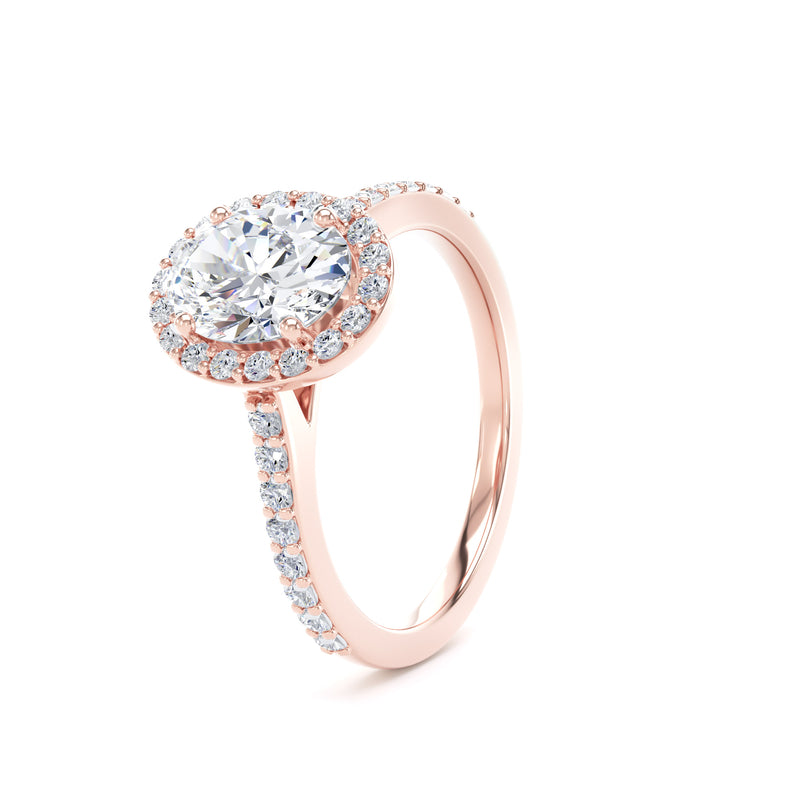 Noa Oval Cut Engagement Ring in 9ct Rose Gold