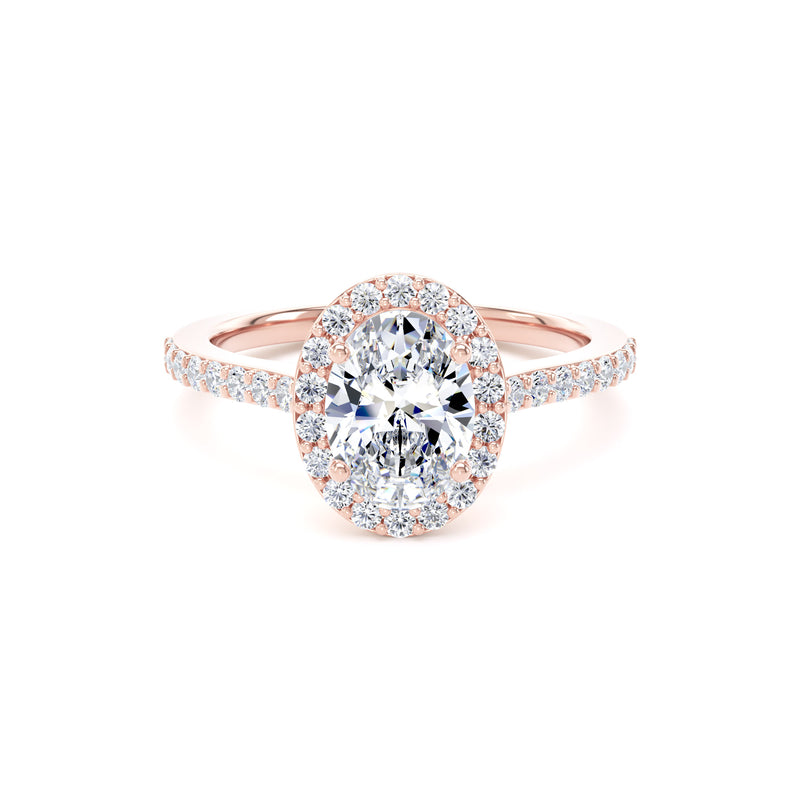 Noa Oval Cut Engagement Ring in 9ct Rose Gold