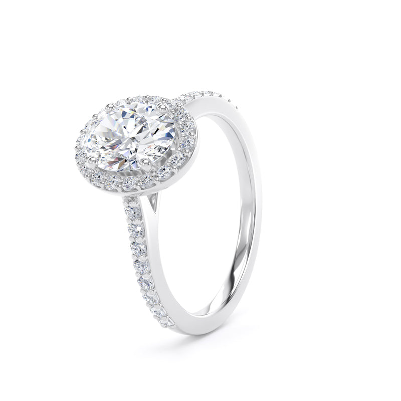 Noa Oval Cut Engagement Ring in 9ct White Gold