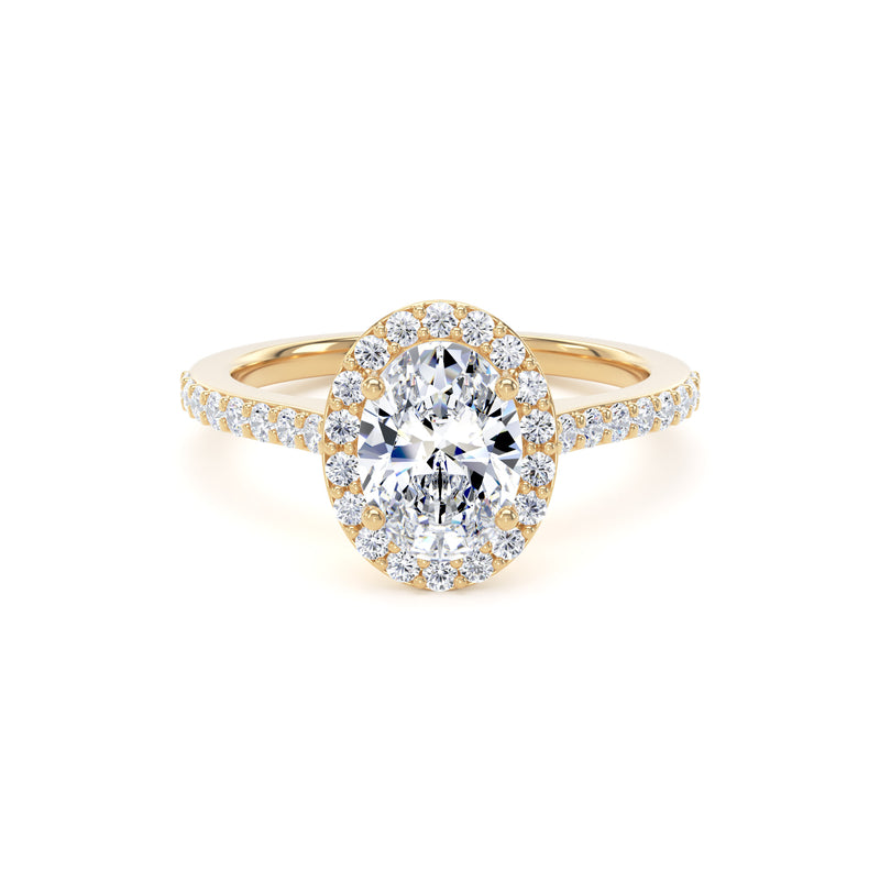 Noa Oval Cut Engagement Ring in 18ct Yellow Gold