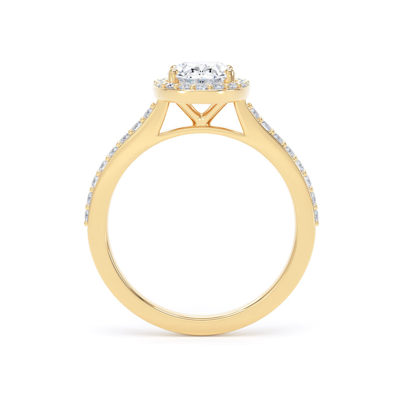 Noa Oval Cut Engagement Ring in 18ct Yellow Gold