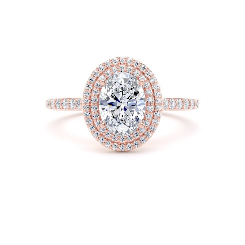 Nina Oval Cut Engagement Ring in 9ct Rose Gold
