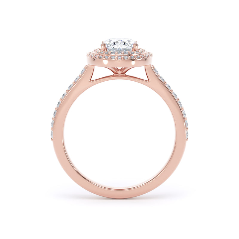 Nina Oval Cut Engagement Ring in 18ct Rose Gold