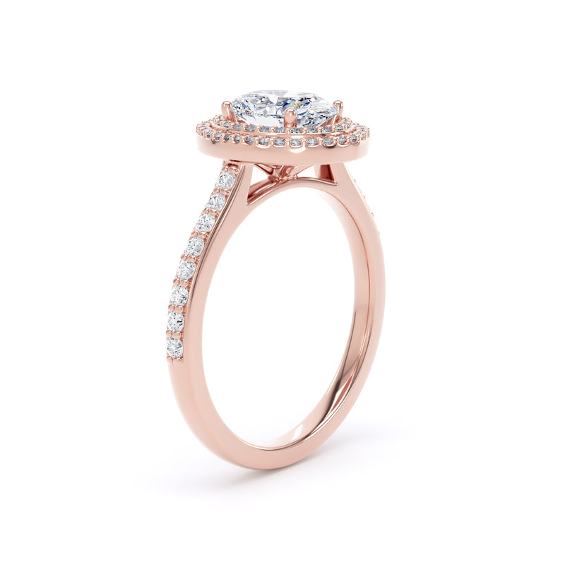 Nina Oval Cut Engagement Ring in 9ct Rose Gold