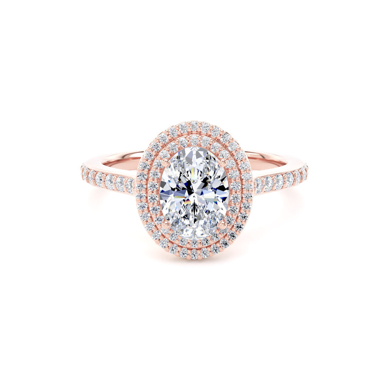 Nina Oval Cut Engagement Ring in 9ct Rose Gold