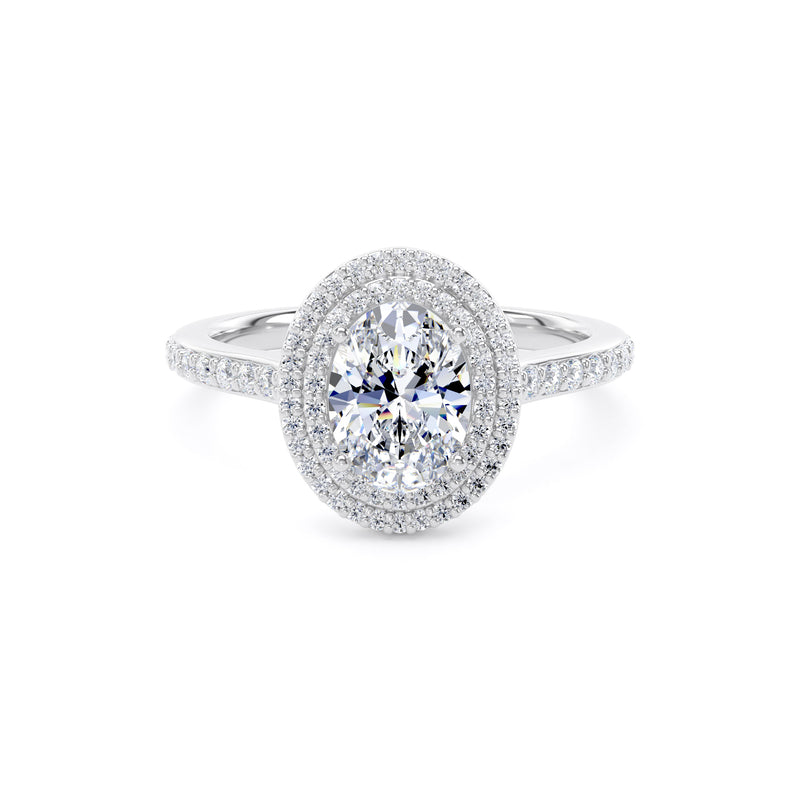 Nina Oval Cut Engagement Ring in 9ct White Gold