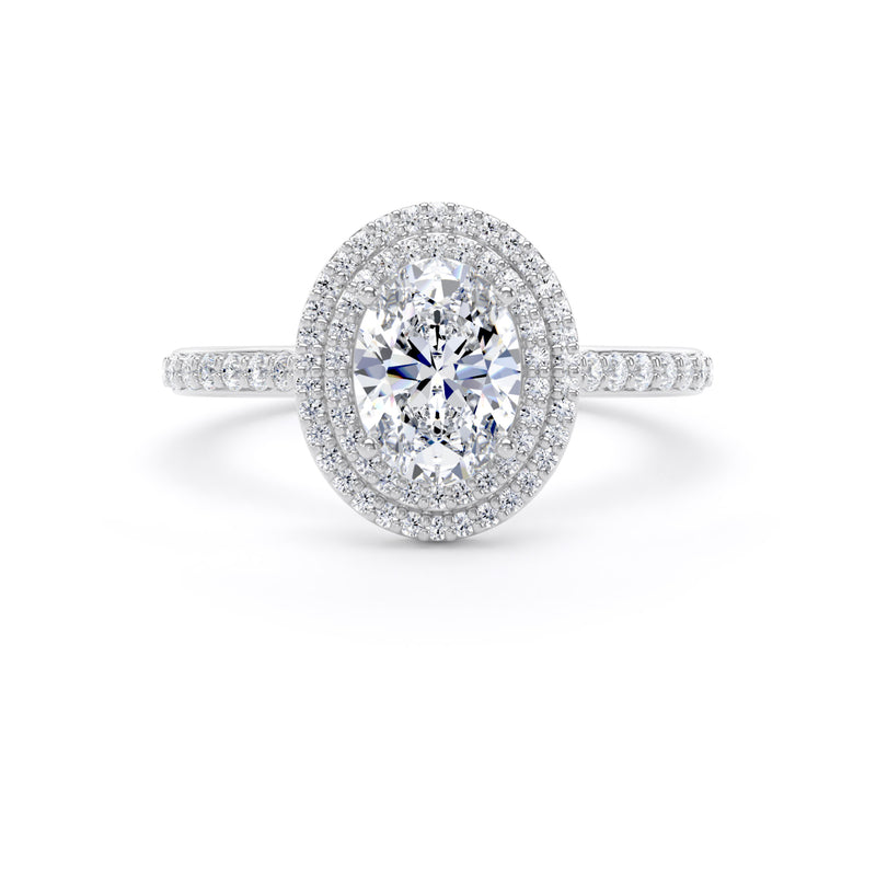 Nina Oval Cut Engagement Ring in 18ct White Gold