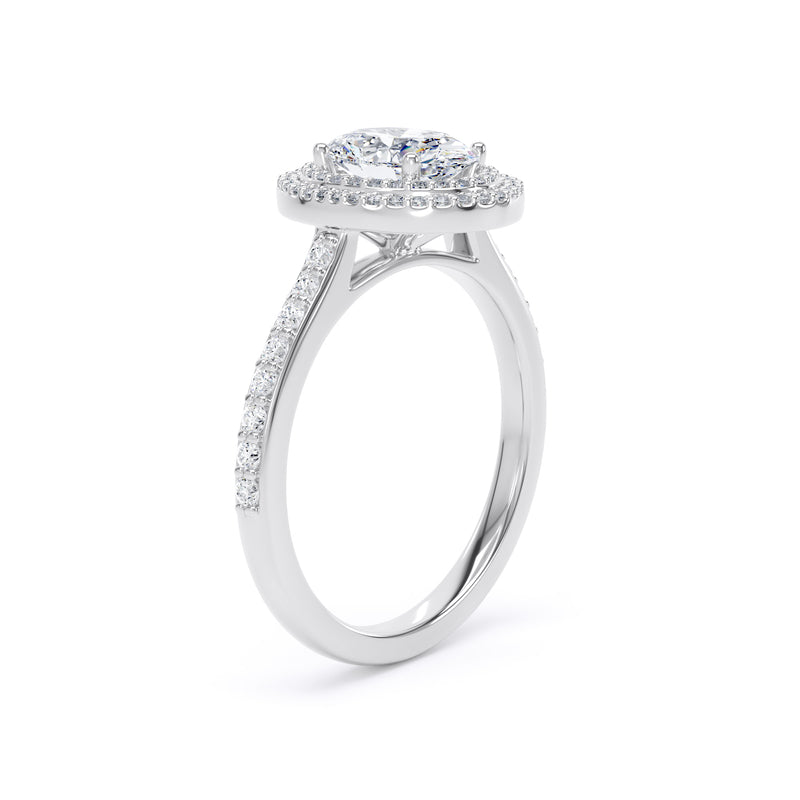 Nina Oval Cut Engagement Ring in 18ct White Gold