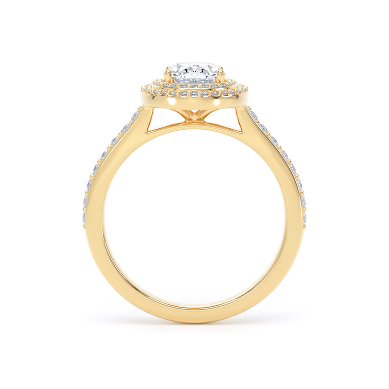 Nina Oval Cut Engagement Ring in 18ct Yellow Gold