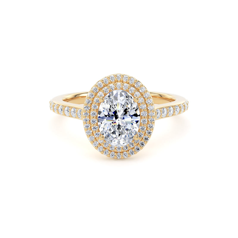 Nina Oval Cut Engagement Ring in 9ct Yellow Gold
