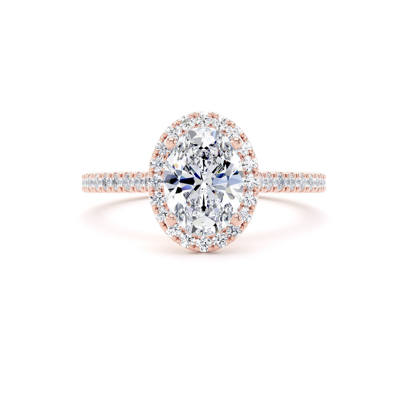 Nia Oval Cut Engagement Ring in 18ct Rose Gold