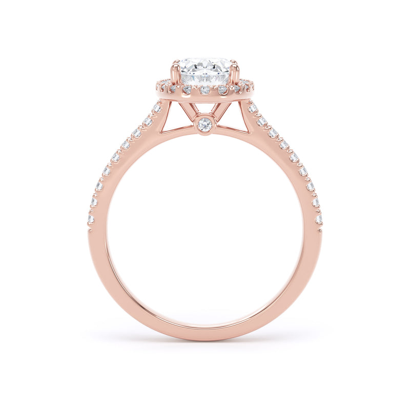 Nia Oval Cut Engagement Ring in 18ct Rose Gold