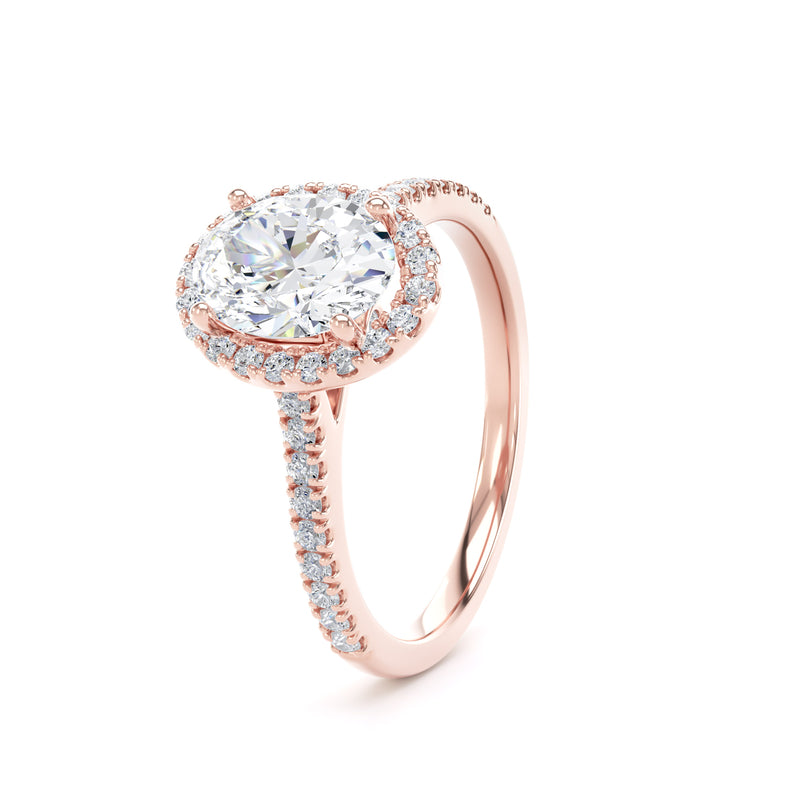 Nia Oval Cut Engagement Ring in 18ct Rose Gold